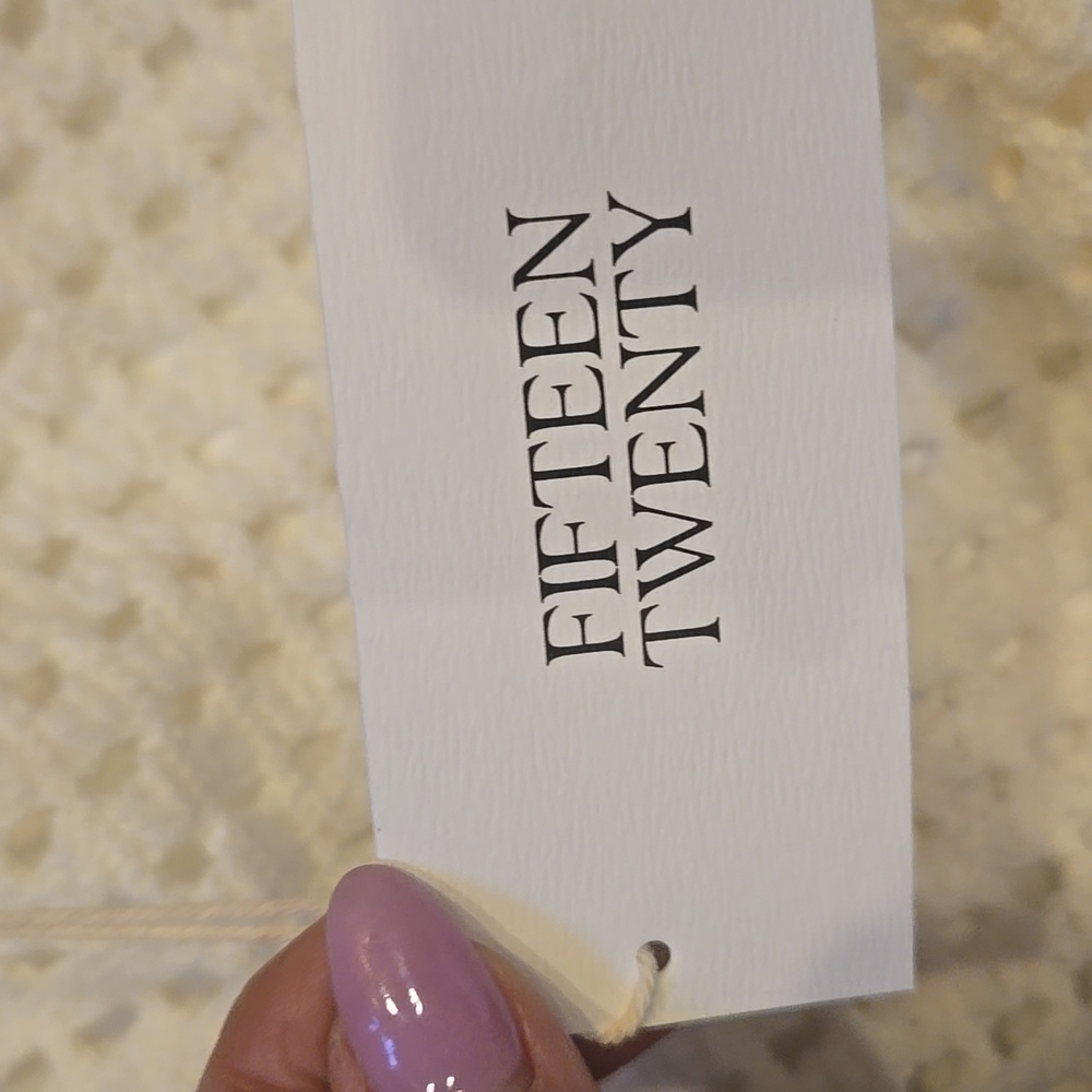 New Fifteen Twenty Los Angeles Gianna Cream Wide Leg Crochet Pants - Picture 8 of 16